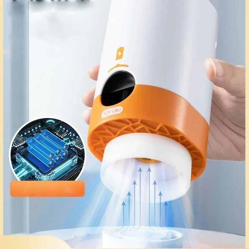 Mini pompă de aer electrică portabilă cu 2 moduri de baterie fără fir Pompă de vid puternică pentru sac de compresie, pernă de aer, pompă electrică de călătorie