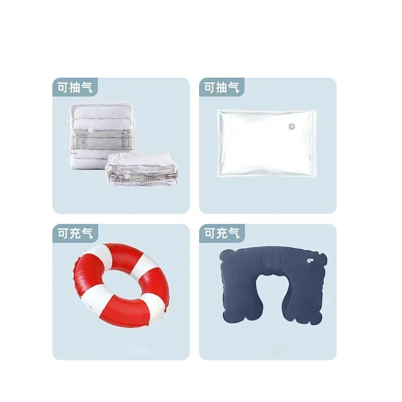 Mini pompă de aer electrică portabilă cu 2 moduri de baterie fără fir Pompă de vid puternică pentru sac de compresie, pernă de aer, pompă electrică de călătorie