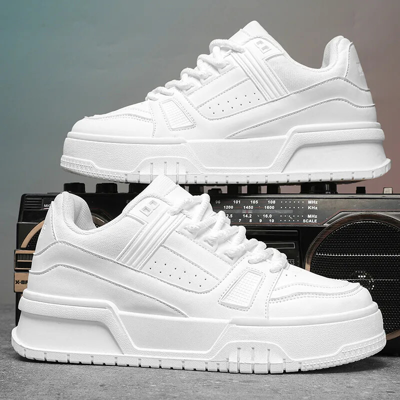 Klasične muške zimske tenisice s platformom Udobne kožne cipele za skateboarding Muške bijele tenisice na vezanje Muške Zapatillas De Skate