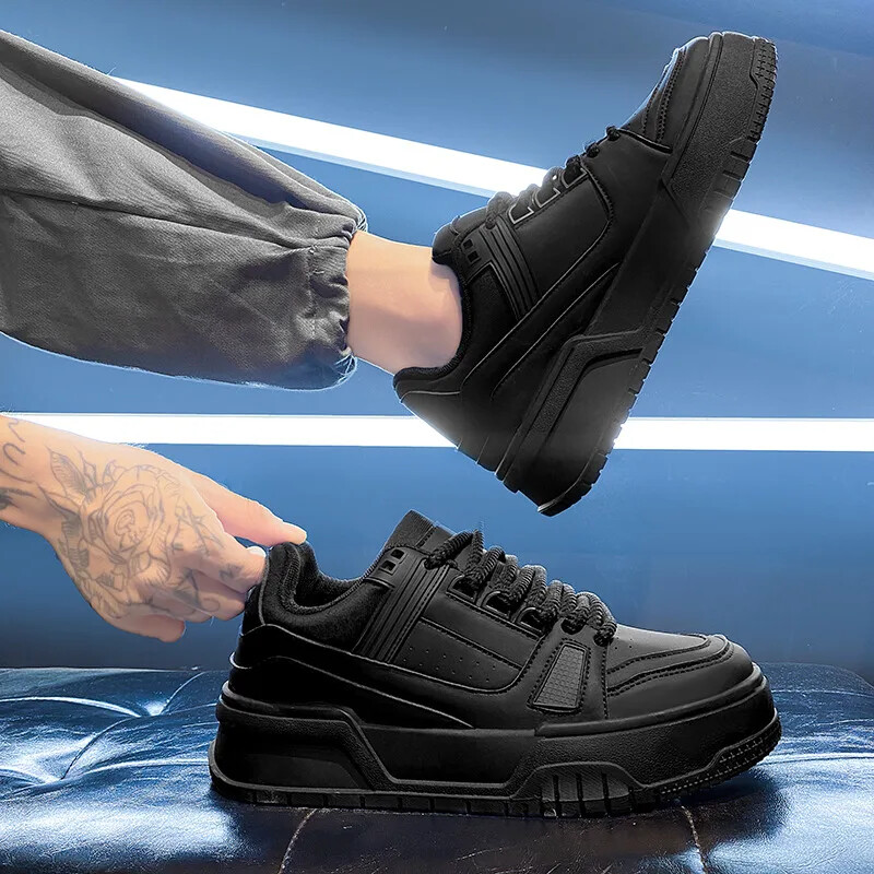 Klasične muške zimske tenisice s platformom Udobne kožne cipele za skateboarding Muške bijele tenisice na vezanje Muške Zapatillas De Skate