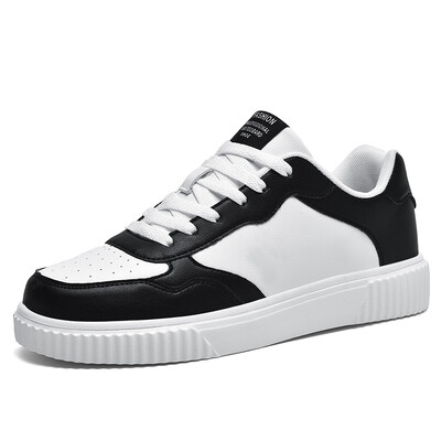 Pantofi de bărbați din piele PU Pantofi sport plat Pantofi vulcanizați Pantofi de sport ocazional respirabili Încălțăminte pentru mers alergare rezistentă la apă