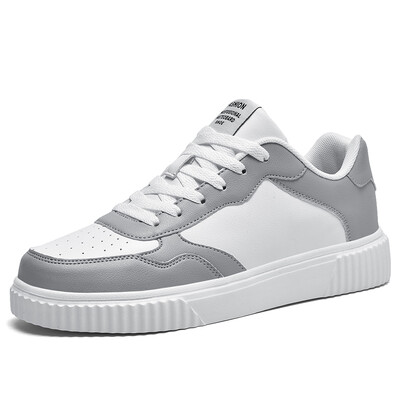 Pantofi de bărbați din piele PU Pantofi sport plat Pantofi vulcanizați Pantofi de sport ocazional respirabili Încălțăminte pentru mers alergare rezistentă la apă