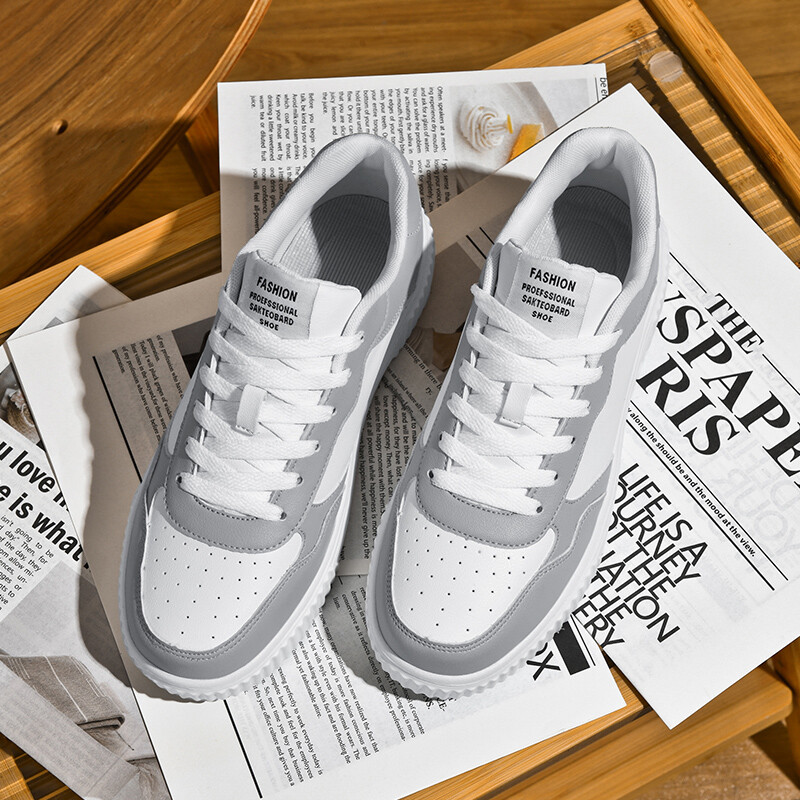 Pantofi de bărbați din piele PU Pantofi sport plat Pantofi vulcanizați Pantofi de sport ocazional respirabili Încălțăminte pentru mers alergare rezistentă la apă