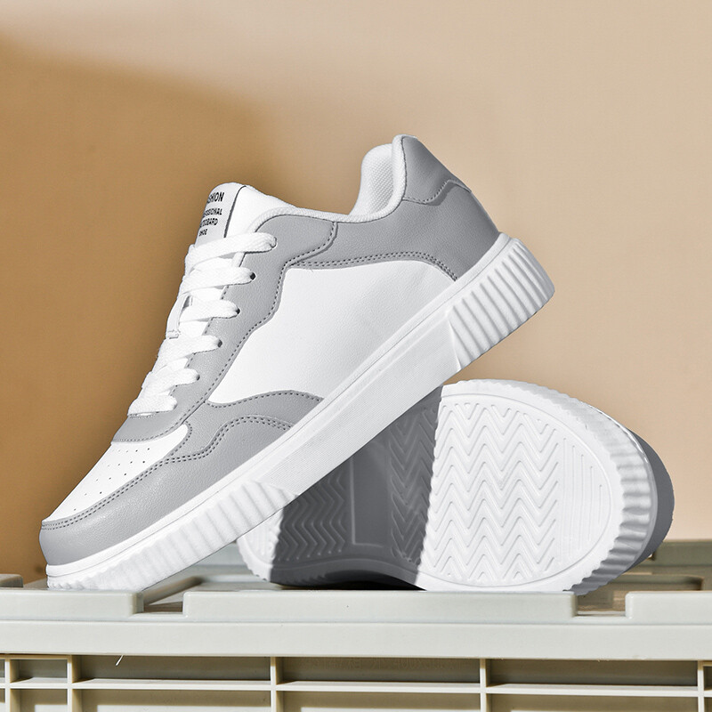 Pantofi de bărbați din piele PU Pantofi sport plat Pantofi vulcanizați Pantofi de sport ocazional respirabili Încălțăminte pentru mers alergare rezistentă la apă