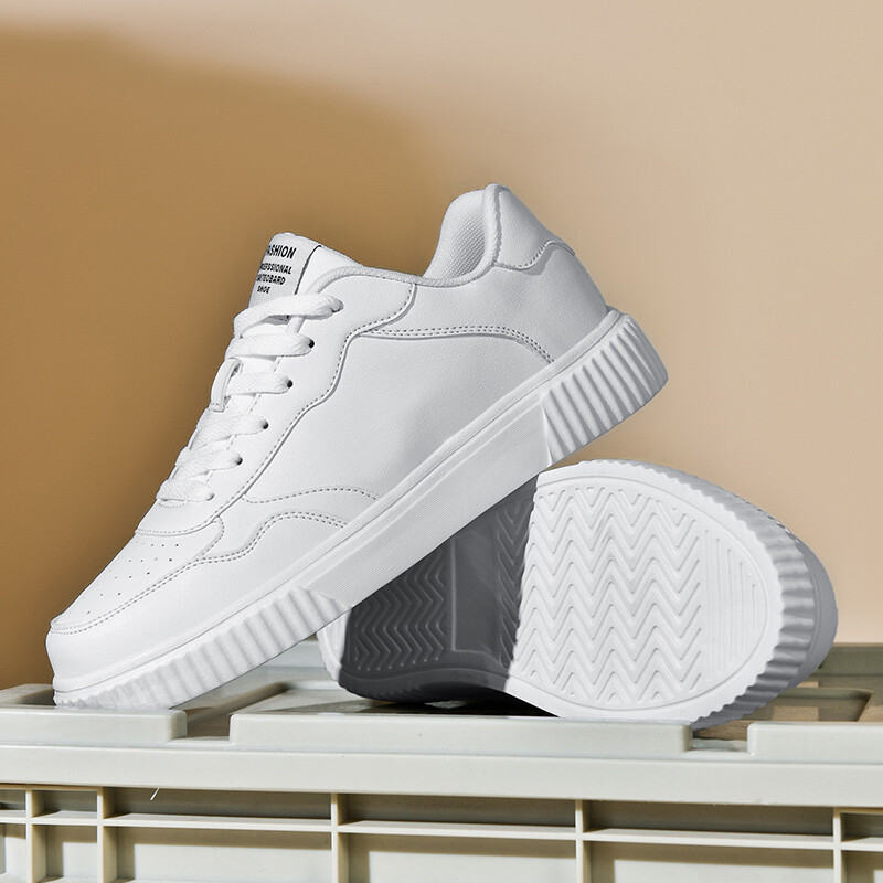 Pantofi de bărbați din piele PU Pantofi sport plat Pantofi vulcanizați Pantofi de sport ocazional respirabili Încălțăminte pentru mers alergare rezistentă la apă