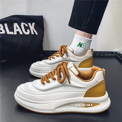 Nove muške sportske cipele za slobodno vrijeme, moderne i svestrane, niske trendi muške cipele, bijele cipele s debelim potplatom, prikladne za sportske cipele na otvorenom