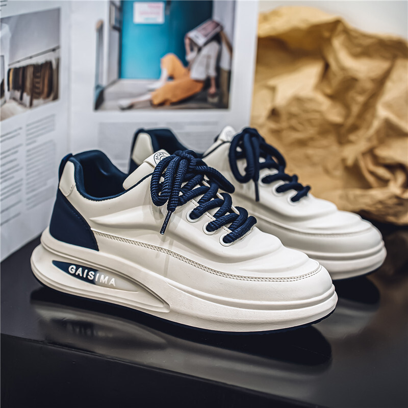 Nove muške sportske cipele za slobodno vrijeme, moderne i svestrane, niske trendi muške cipele, bijele cipele s debelim potplatom, prikladne za sportske cipele na otvorenom
