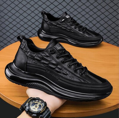 Visokokvalitetne muške kožne ležerne Dialy tenisice s krokodilskim dizajnom Prirodne kožne muške udobne cipele za povećanje visine