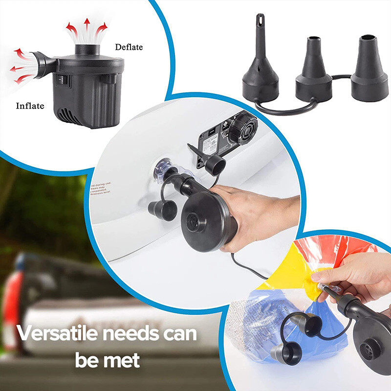 Elektrinis oro siurblys Nešiojamas greitai užpildomas automobilio adapteris oro siurblys pripučiamoms baseino plūduriuojančioms pripučiamoms pagalvėlėms LB88