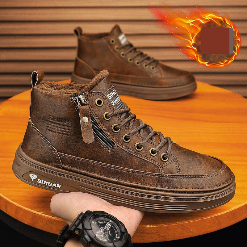 Meeste kingad 2024 uued talvised sametist paksendatud soojad puuvillased kingad vabaaja kõrged tossud spordiõpilased moekad kingad nimel