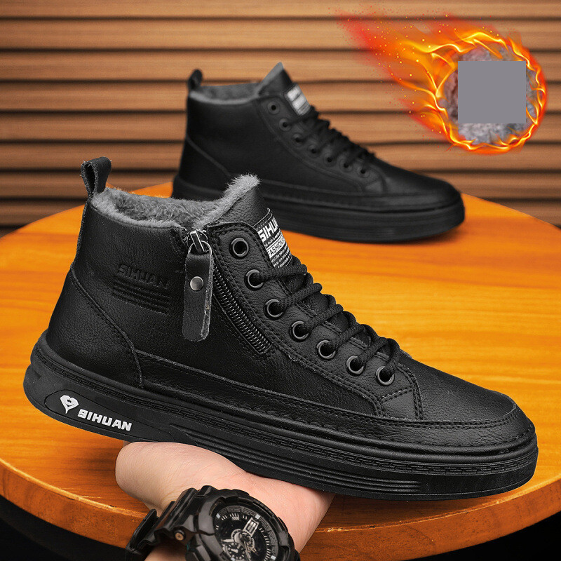 Meeste kingad 2024 uued talvised sametist paksendatud soojad puuvillased kingad vabaaja kõrged tossud spordiõpilased moekad kingad nimel