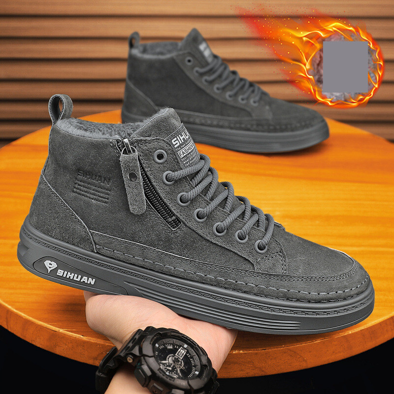 Meeste kingad 2024 uued talvised sametist paksendatud soojad puuvillased kingad vabaaja kõrged tossud spordiõpilased moekad kingad nimel