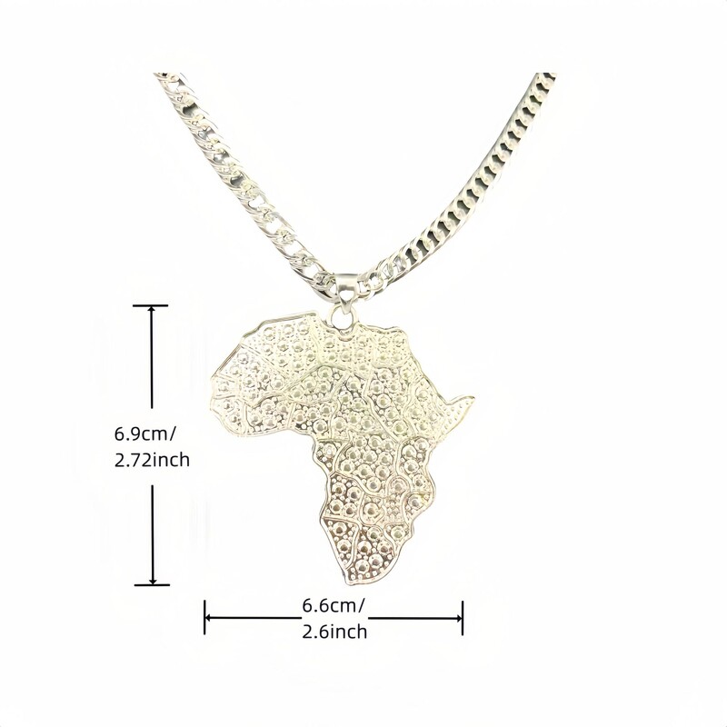 Colier pentru bărbați cu personalitate exagerată și personalitate exagerată pentru bărbați, hip-hop european și american transfrontalier, modă HIPHOP, hartă africană