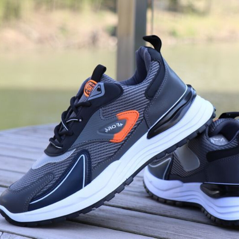 Мъжки маратонки Летни мрежести дишащи ежедневни обувки Модни външни леки обувки за ходене Бели неплъзгащи се тенис обувки