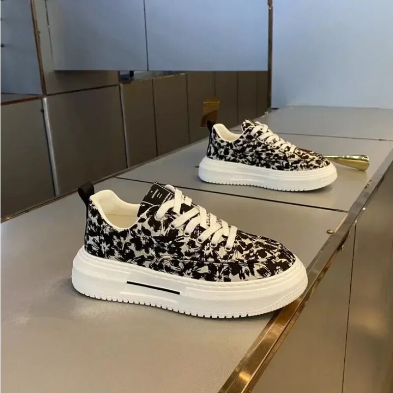 Мъжки обувки за свободното време с пролетна/есенна платнена повърхност, дишащи, универсални, нехлъзгащи се бордови обувки с плоско дъно, спортни мъжки обувки