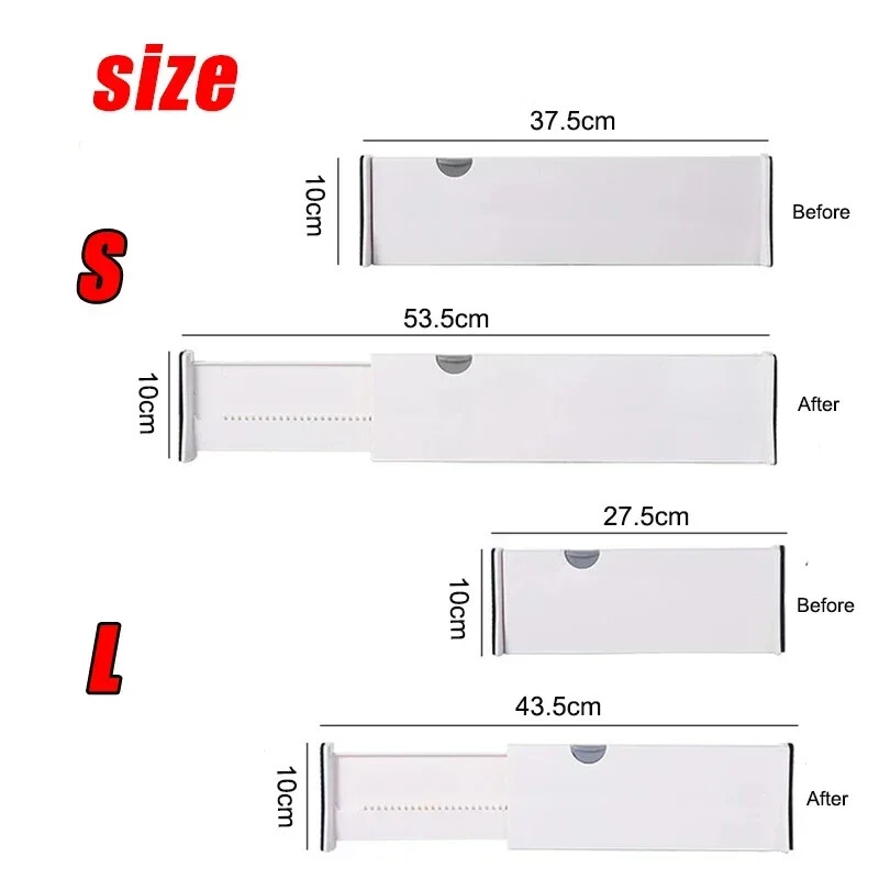 Sertare de depozitare reglabile despărțitor sertar retractabil din plastic Suport despărțitor de uz casnic clapa organizator de bucătărie
