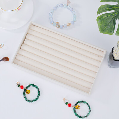 1PC, Flocking Jewelry Box Pladanj za nakit, boja: bež