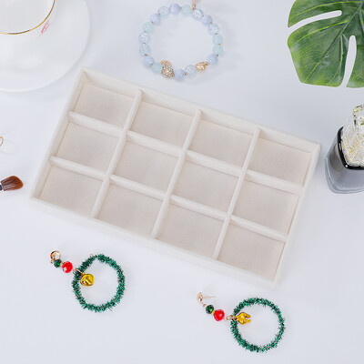 1PC, Flocking Jewelry Box Pladanj za nakit, boja: bež