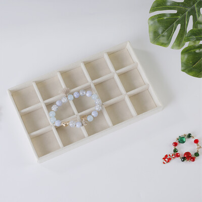 1PC, Flocking Jewelry Box Pladanj za nakit, boja: bež