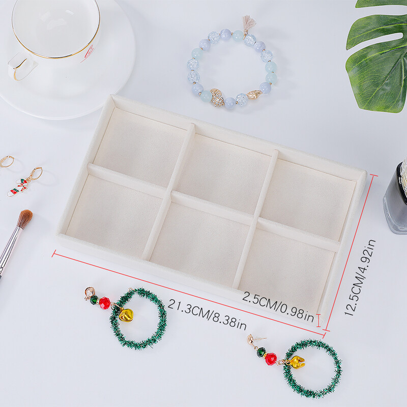 1PC, Flocking Jewelry Box Pladanj za nakit, boja: bež