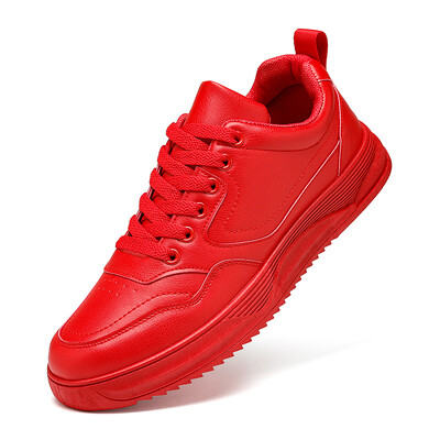 Pantofi pentru bărbați din piele de primăvară de designer, pantofi de înălțime, pantofi pentru adolescent, pantofi pentru adolescent, casual, de înaltă calitate, roșii, anti-alunecare.