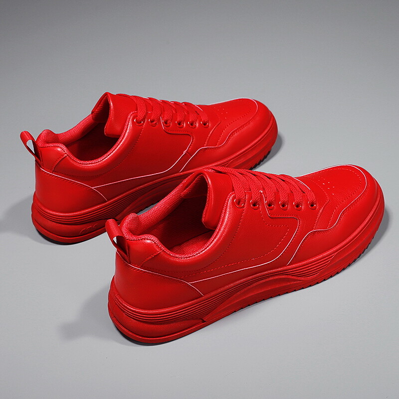 Pantofi pentru bărbați din piele de primăvară de designer, pantofi de înălțime, pantofi pentru adolescent, pantofi pentru adolescent, casual, de înaltă calitate, roșii, anti-alunecare.
