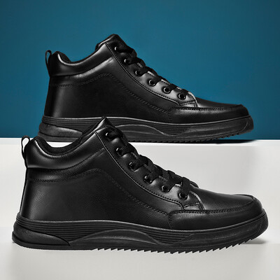 Jaunas liela izmēra vīriešu ikdienas kedas elpojošas ērtas biezas zoles modes vienkrāsainas palielinātas vīriešu kedas