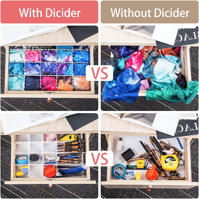 5 bucăți despărțitoare de sertare, sertar despărțitor reglabil, sistem de organizare a sertarelor, despărțitor de sertare pentru dulap, lenjerie, șosete