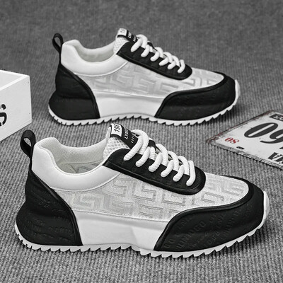 Мъжки масивни маратонки Дизайнерски ежедневни обувки Дишащи спортни маратонки за мъже Вулканизирани обувки с връзки Голям размер44