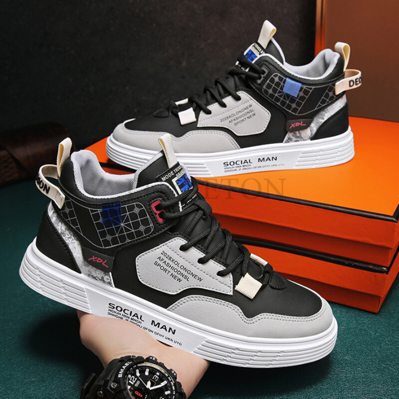 Ležerne nove muške cipele Muške tenisice Raznobojne ravne cipele Dizajnerske modne vanjske trendi visoke cipele Muške vulkanizirane cipele