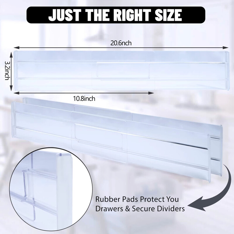 Fiókelválasztók Szervezők Állítható műanyag fiókok Elválasztók ruházathoz Konyhai edények Smink Irodai tároló