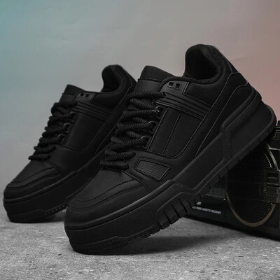 Kožne muške cipele za slobodno vrijeme Bijela platforma Tenisice za trčanje Lagane prozračne tenisice Sportske cipele s debelim potplatom