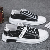 Pantofi de pânză la modă pentru bărbați Patru anotimpuri Coreeană Talpă moale respirabilă Pantofi de bord casual pentru studenți, versatili, pantofi de mers la modă