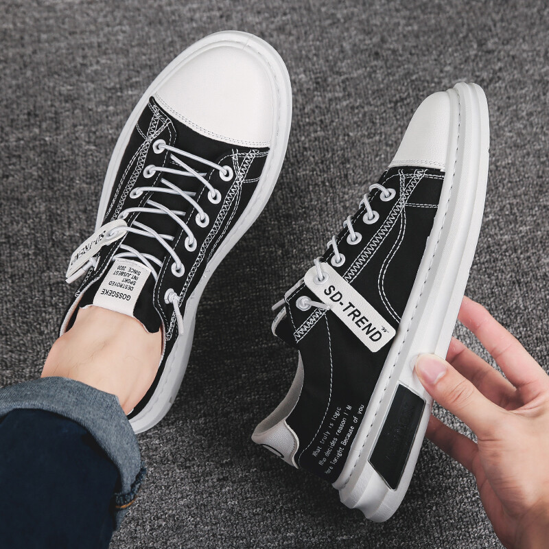 Pantofi de pânză la modă pentru bărbați Patru anotimpuri Coreeană Talpă moale respirabilă Pantofi de bord casual pentru studenți, versatili, pantofi de mers la modă