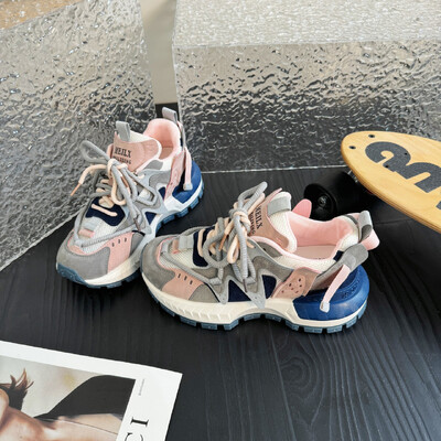 Nove proljetne cipele za odrasle u boji, ležerne cipele, uniseks ružne, slatke mrežaste cipele s debelim potplatom, ženske jesenske neklizajuće sportske cipele 2024.