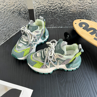 Nove proljetne cipele za odrasle u boji, ležerne cipele, uniseks ružne, slatke mrežaste cipele s debelim potplatom, ženske jesenske neklizajuće sportske cipele 2024.