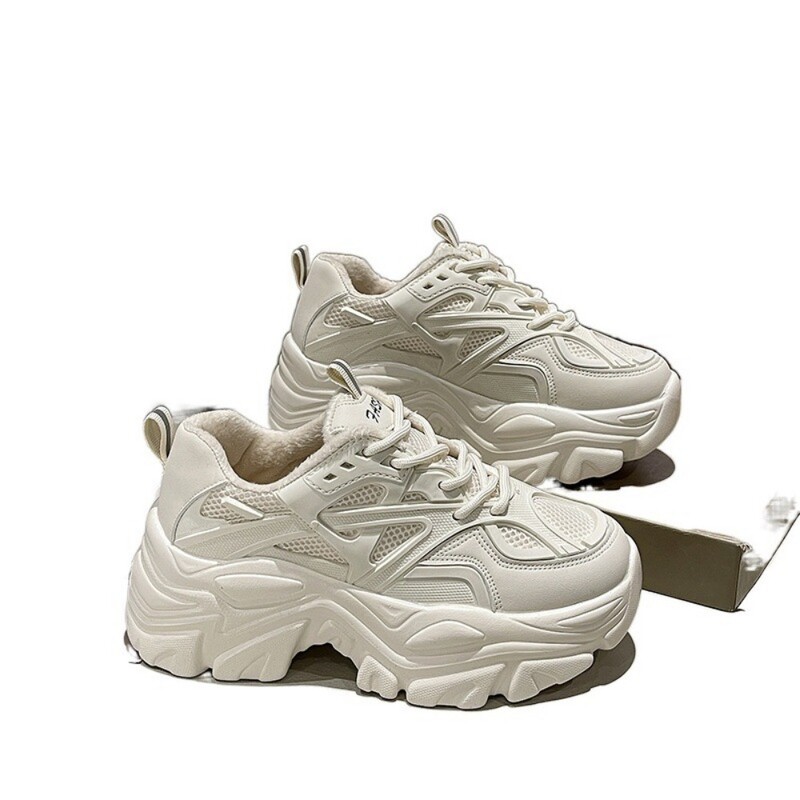 Nove ljetne crne ženske nove modne platformske sportske dizajnerske cipele Ženske ležerne debele tenisice Ženske mrežaste kožne cipele s platformom