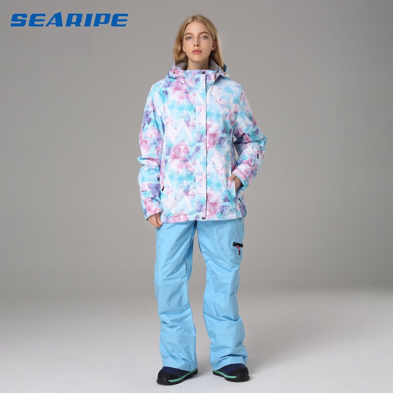 Xueyipai moterų slidinėjimo apranga, atspari vėjui, nepralaidi vandeniui ir šilta, striukė suaugusiems, alpinizmo apranga, lauko slidinėjimo apranga ir kelnių rinkinys