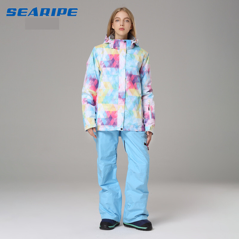Xueyipai moterų slidinėjimo apranga, atspari vėjui, nepralaidi vandeniui ir šilta, striukė suaugusiems, alpinizmo apranga, lauko slidinėjimo apranga ir kelnių rinkinys