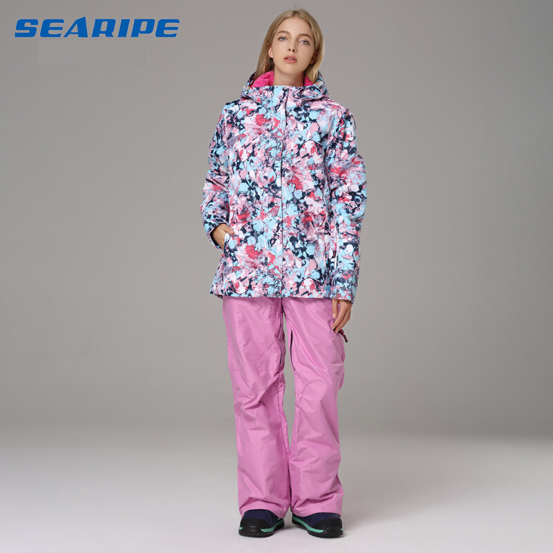 Xueyipai moterų slidinėjimo apranga, atspari vėjui, nepralaidi vandeniui ir šilta, striukė suaugusiems, alpinizmo apranga, lauko slidinėjimo apranga ir kelnių rinkinys