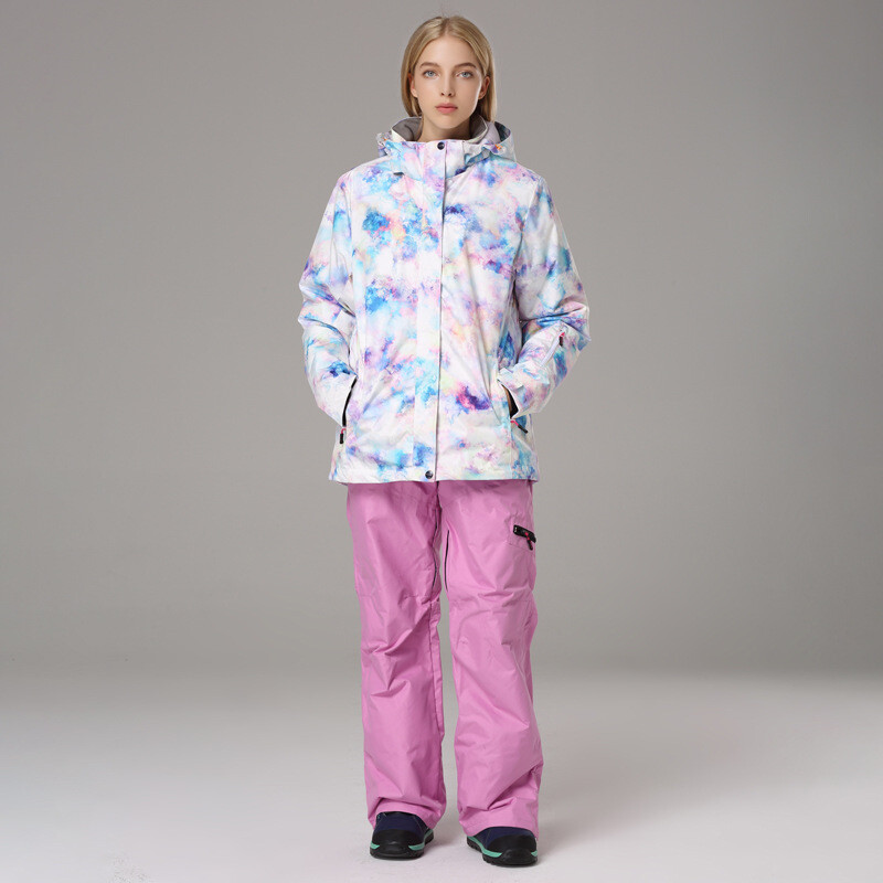 Xueyipai moterų slidinėjimo apranga, atspari vėjui, nepralaidi vandeniui ir šilta, striukė suaugusiems, alpinizmo apranga, lauko slidinėjimo apranga ir kelnių rinkinys