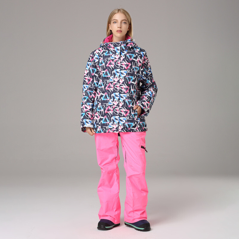 Xueyipai moterų slidinėjimo apranga, atspari vėjui, nepralaidi vandeniui ir šilta, striukė suaugusiems, alpinizmo apranga, lauko slidinėjimo apranga ir kelnių rinkinys