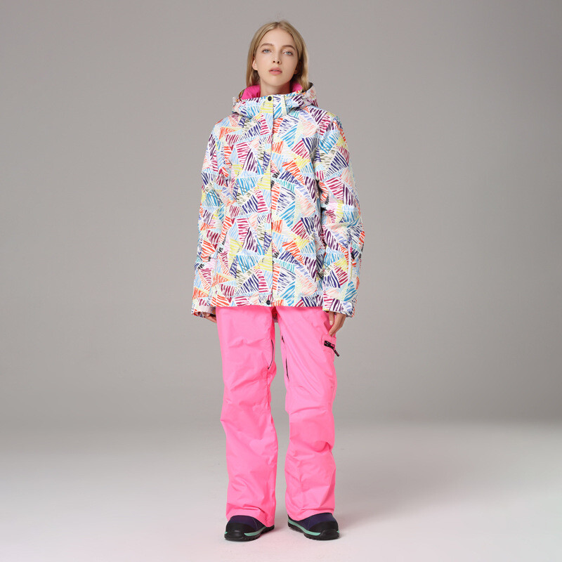 Xueyipai moterų slidinėjimo apranga, atspari vėjui, nepralaidi vandeniui ir šilta, striukė suaugusiems, alpinizmo apranga, lauko slidinėjimo apranga ir kelnių rinkinys