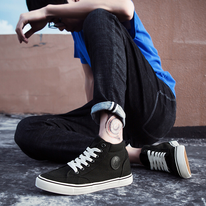 Visoke muške platnene cipele Modne klasike Ležerne cipele za muškarce Prozračne tenisice na vezanje Visokokvalitetne muške tenisice 2024.