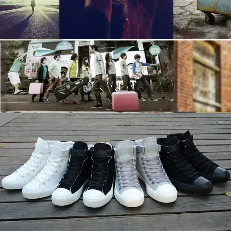 Muške visoke prozračne platnene cipele za mlade parove Ležerne tenisice na otvorenom Žene s debelim donjim dijelom Ravne tenisice za trčanje Obuća