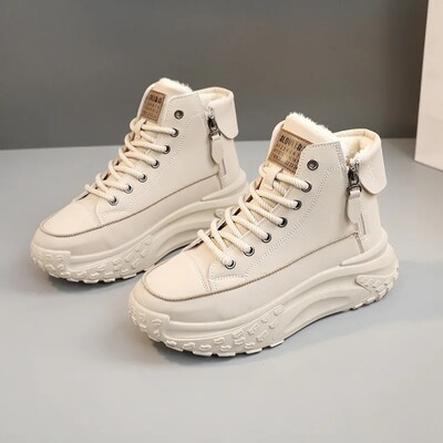 ZY0011 Ženske visoke cipele Jesen 2023. Novi stil Ležerne cipele s debelim potplatom za uličnu odjeću Ins