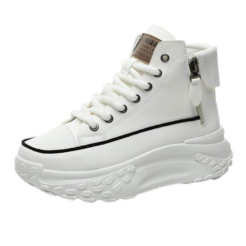 ZY0011 Ženske visoke cipele Jesen 2023. Novi stil Ležerne cipele s debelim potplatom za uličnu odjeću Ins