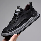 Мъжки обувки от естествена кожа Луксозна марка Ежедневни обувки Мъжки маратонки с връзки Италиански дишащи спортни обувки за тенис Обувки за скейтборд