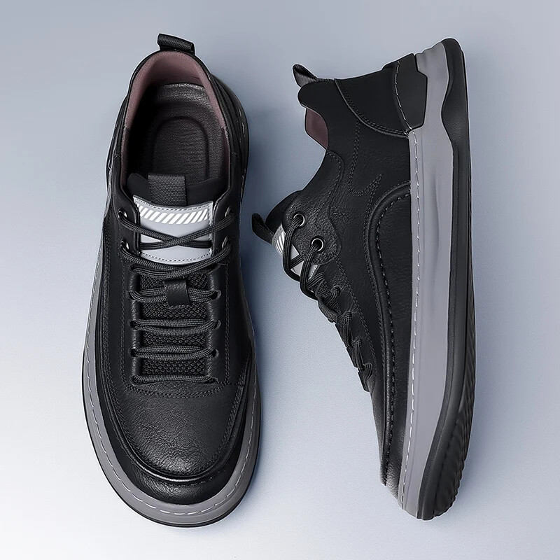 Мъжки обувки от естествена кожа Луксозна марка Ежедневни обувки Мъжки маратонки с връзки Италиански дишащи спортни обувки за тенис Обувки за скейтборд