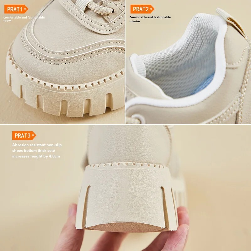 Toamna 2024, stil nou, coreean INS, pentru femei, pentru studenți, cu fund gros, pantofi sport înalți, cu platformă, instantanee casual de stradă